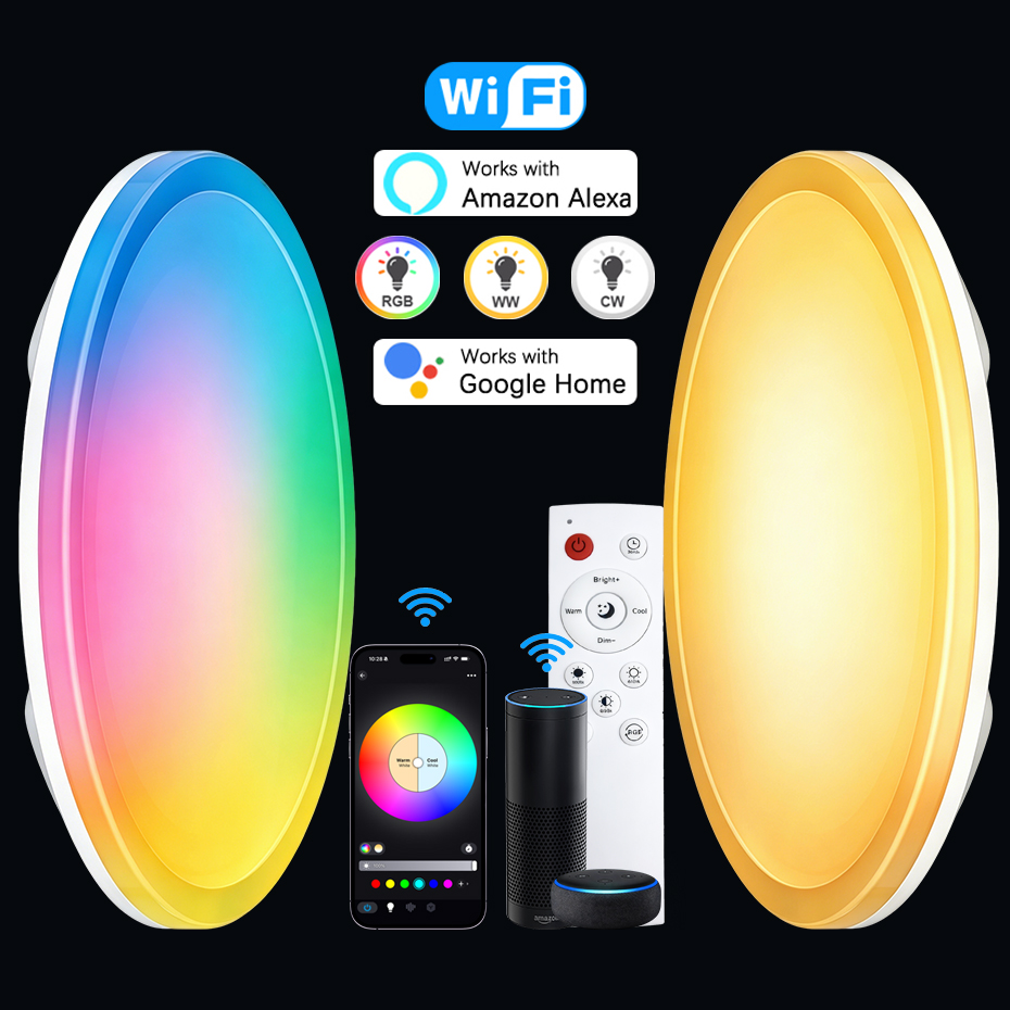 Alexa Compatible Bulb - مصباح سقف ذكي LED بتقنية WiFi
