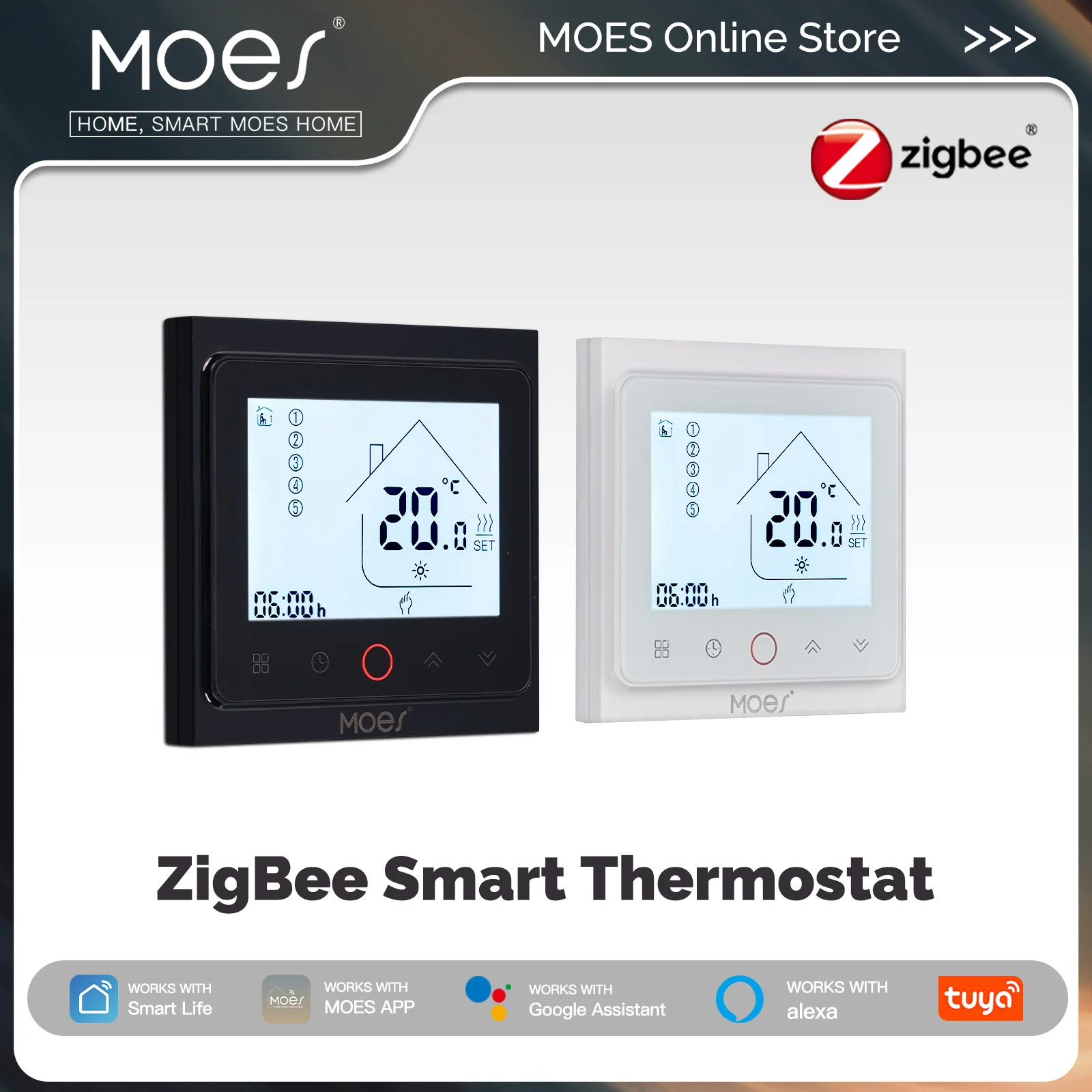 Smart Home Furniture - MOES Tuya ZigBee منظم حرارة ذكي