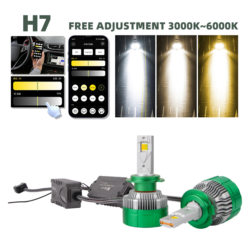 أفضل بائع H8 H7 Led المصابيح ا - مراجعة Voice Control Light Bulb وسعره