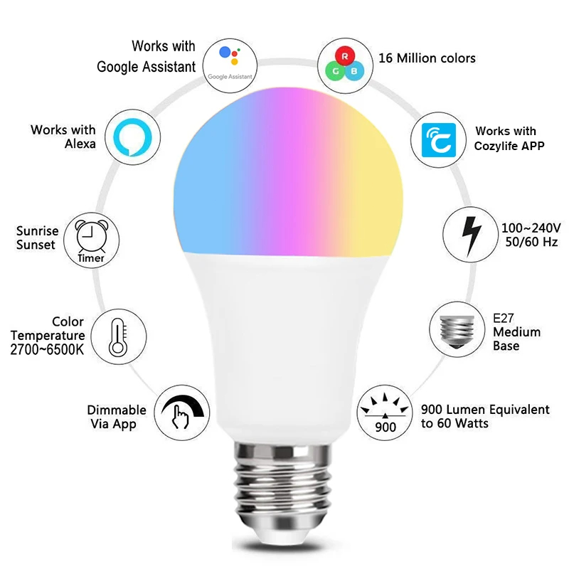 طقم منزلي ذكي واي فاي مصباح إض - مراجعة Alexa Compatible Bulb وسعره