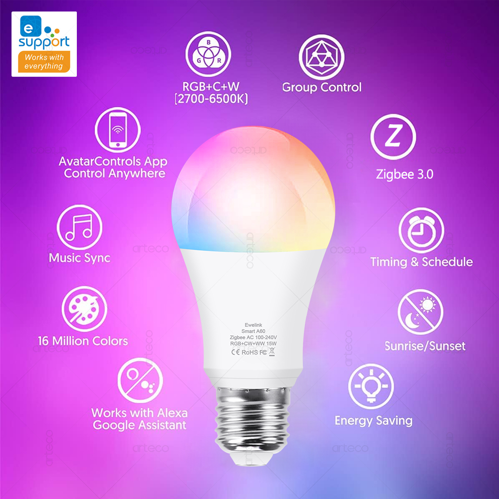 15 واط 18 واط E27 زيجبي مصابيح - مراجعة Alexa Compatible Bulb وسعره